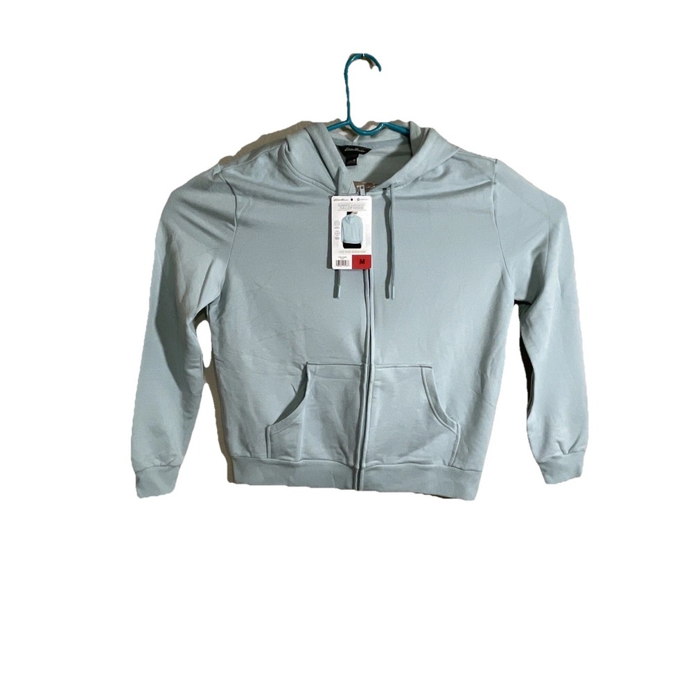 Eddie Bauer Women's Ocean Supersoft Med  Women‎ Zip Front Hoodie Knit Jacket NWT